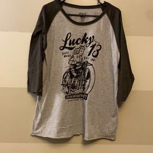 Lucky 13 Motorcycle Raglan Wmns Tee